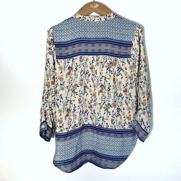 Anthropologie Fig And Flower Floral Paisley Shell Button Latch Sleeve Size Small - Picture 6 of 11